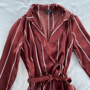 Long sleeve midi silk dress